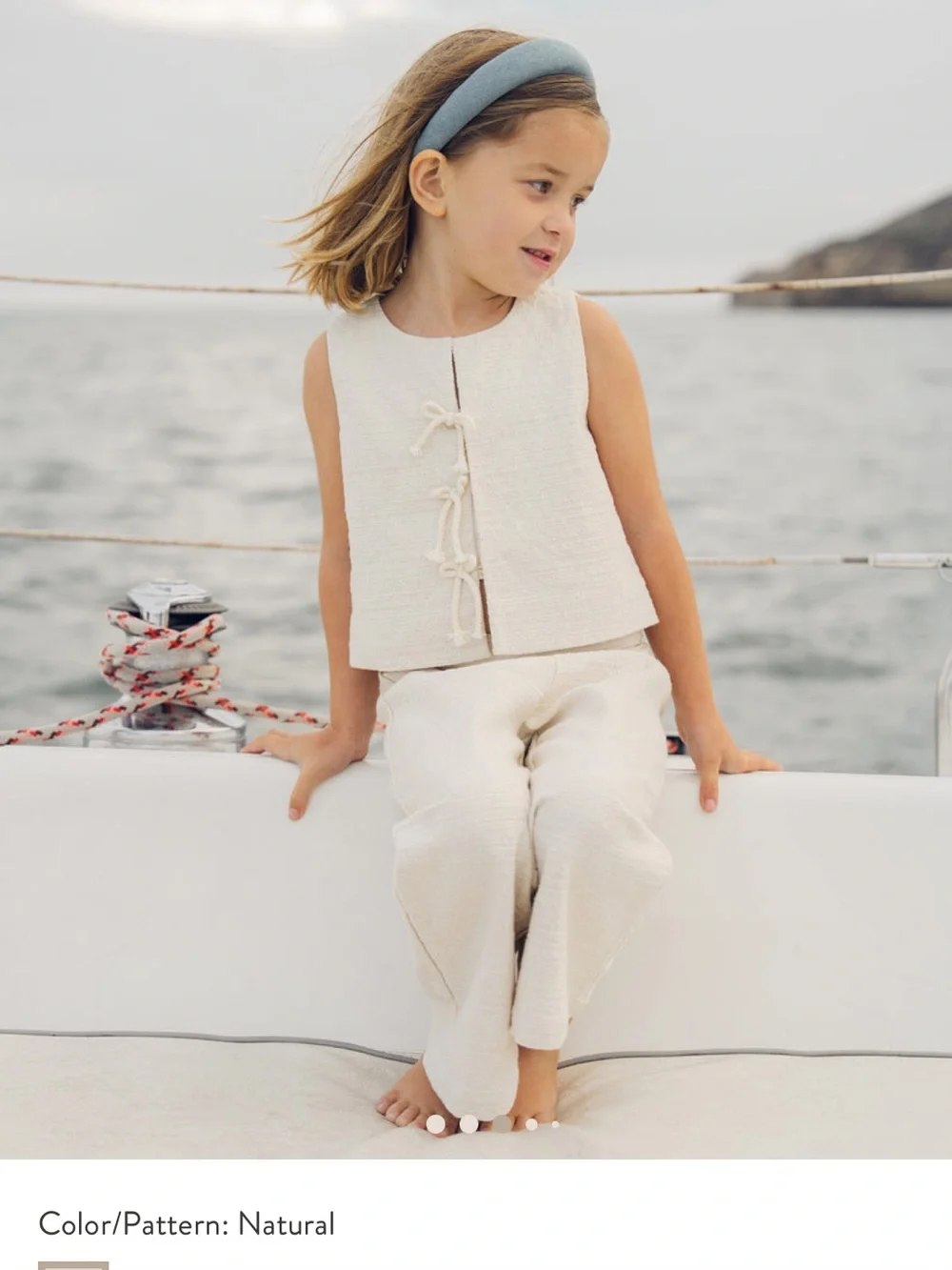 Rylee + Cru Cream tweed textured two-Piece Set